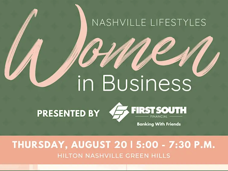 Nashville Lifestyles Women in Business Logo, August 20th 5-7:30pm